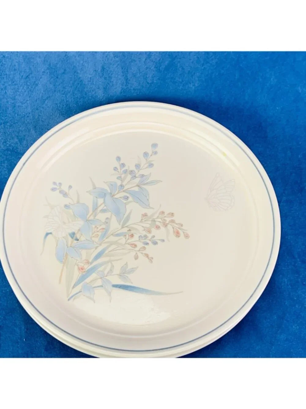 Noritake Keltcraft KILKEE 9109 Blue Floral Butterfly Ireland Dinner Plates Set 4
